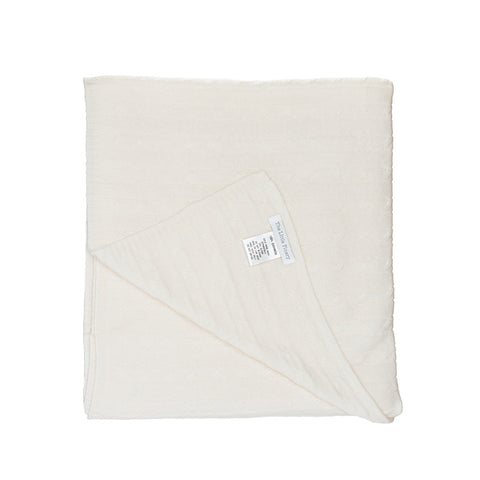Cashmere Cable Knit Blanket In Ecru White