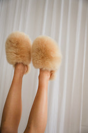 The Little Finery Alpaca Slippers ™ in Buffy Beige