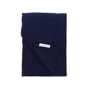 Cashmere Cable Knit Blanket In Navy