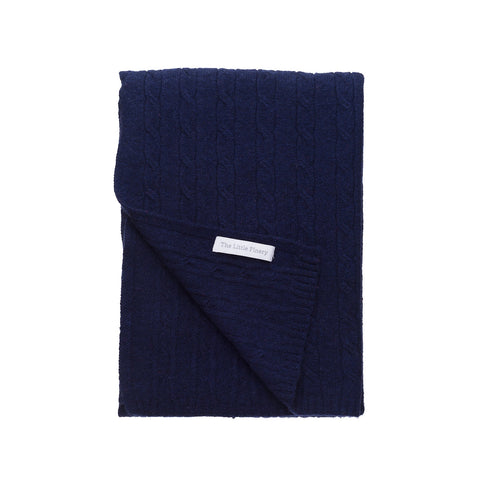 Cashmere Oversized Scarf in Navy