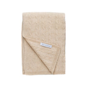 Cashmere Cable Knit Blanket In Oatmeal