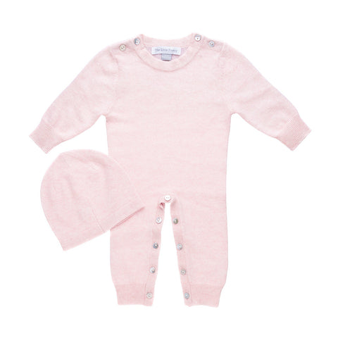 Cashmere Baby Onesie in Softly Pink