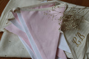 Irish Linen Decorative Bunting in Pink & White EXCLUSIVE