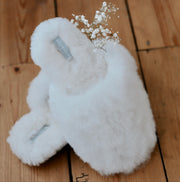 The Little Finery Alpaca Slippers ™ in Vanilla White