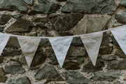 Irish Linen Decorative Bunting in Oatmeal & White EXCLUSIVE