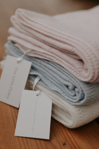 Cashmere Pointelle Blanket In Softly Pink