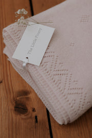 Cashmere Pointelle Blanket In Softly Pink